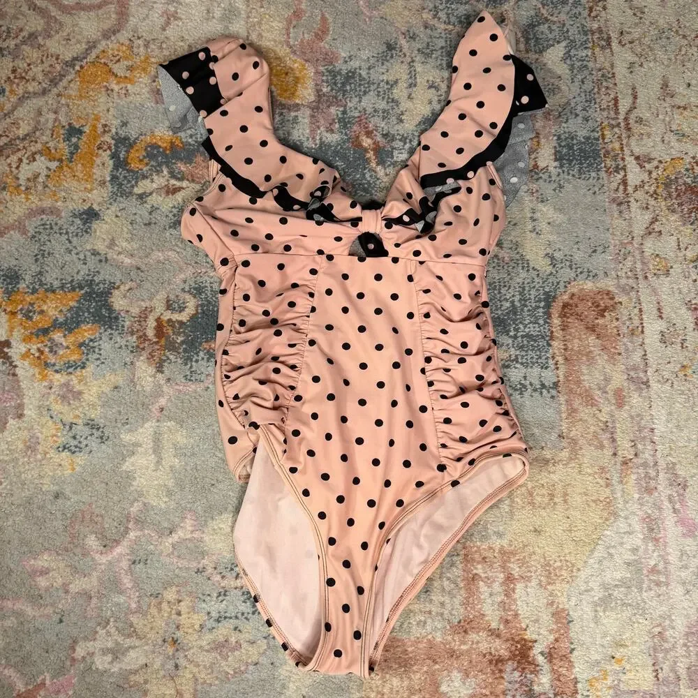 Vintage Y2K Betsey Johnson retro polka dot one piece swimsuit